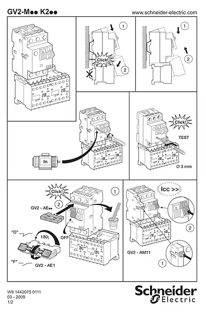 schneider施耐德GV2 M..K2.. D.O.L. starters_ reversing